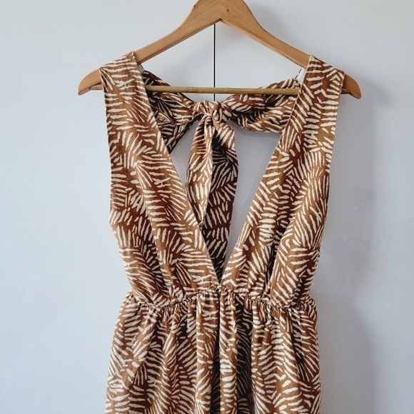 House of Harlow 1960 Brown Palm Print Dress - Picture 3 of 10